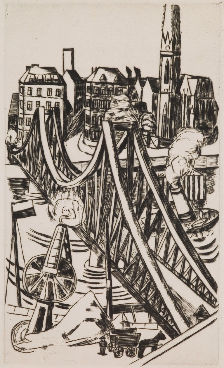 Ponte grande ("Eiserner Steg" em Frankfurt am Main) de Max Beckmann