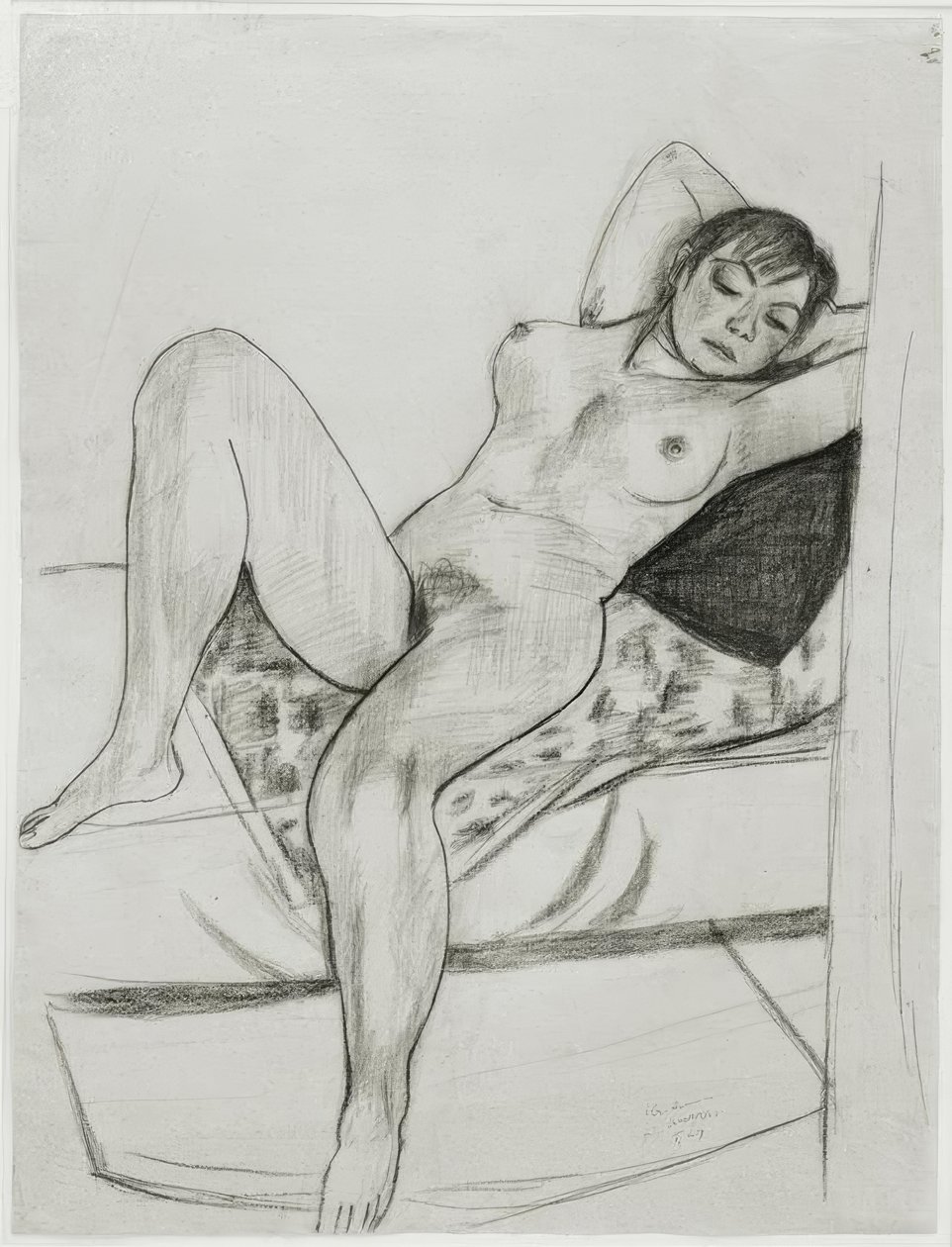 Mulher deitada, nua de Max Beckmann