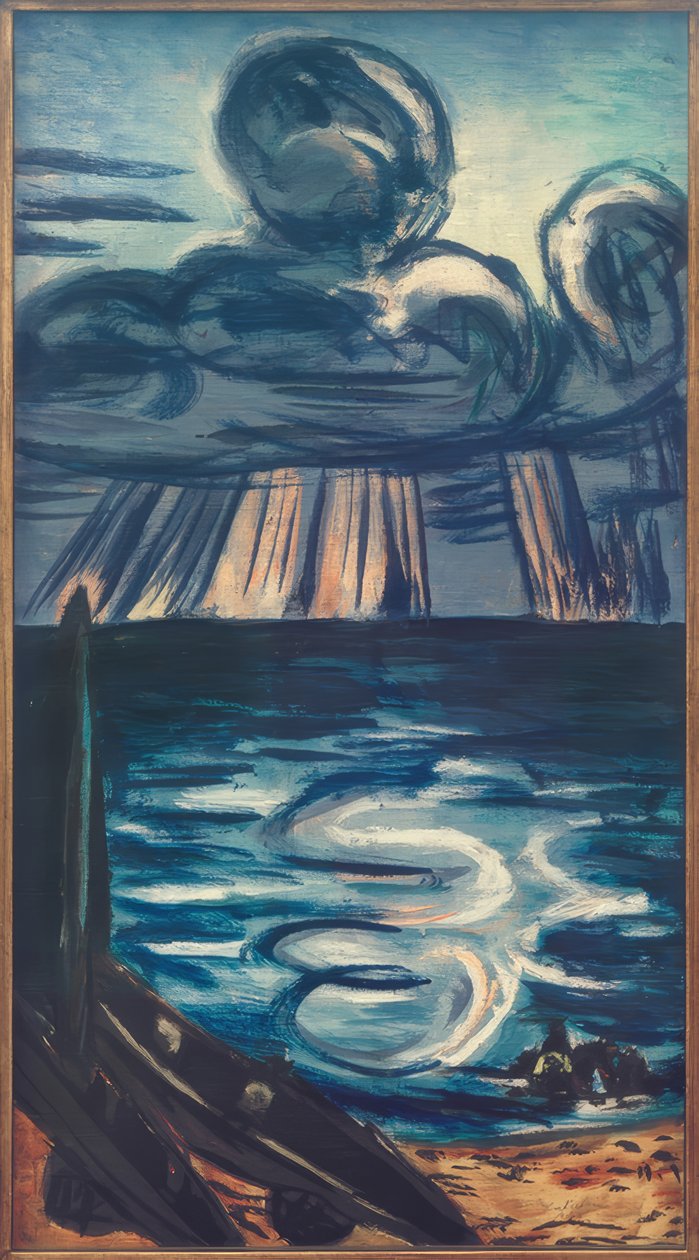 Mar com grandes nuvens de Max Beckmann