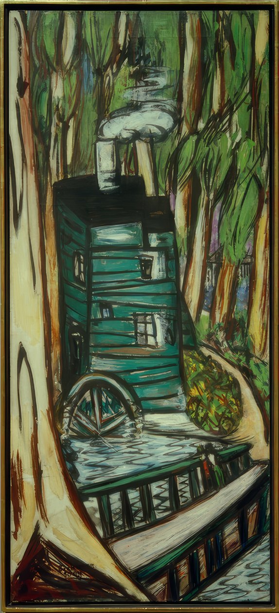 Fábrica na Floresta de Eucalipto (Mills College) de Max Beckmann