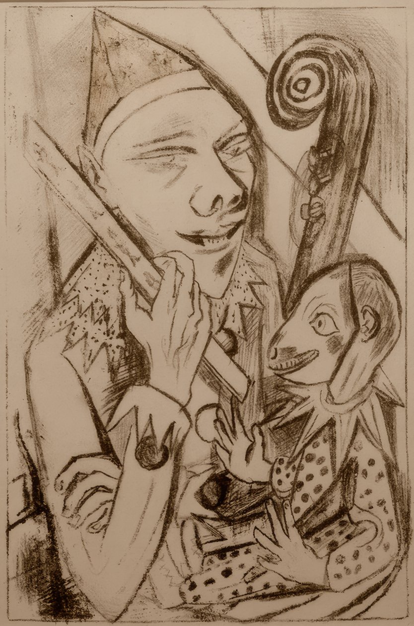 Pierrot com máscara de Max Beckmann