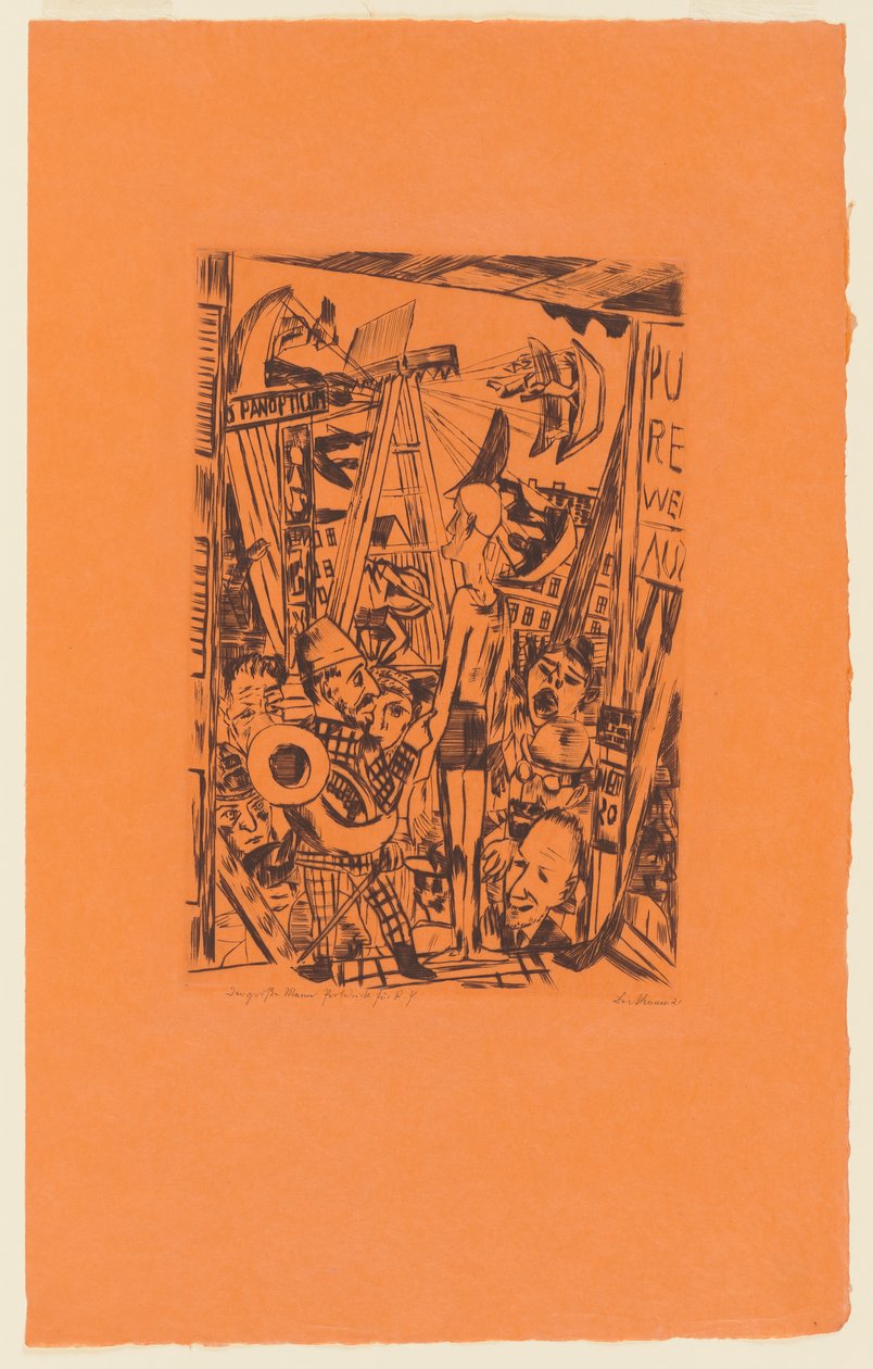 Tafel 5 der Serie: Jährlicher Jahrmarkt de Max Beckmann