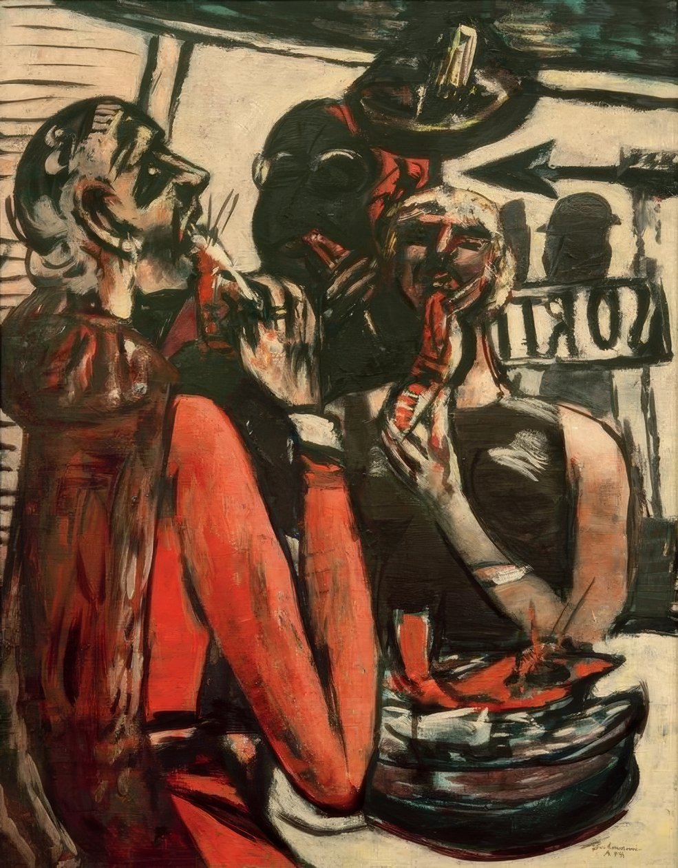Prunier (Im Restaurant Prunier, Paris) de Max Beckmann