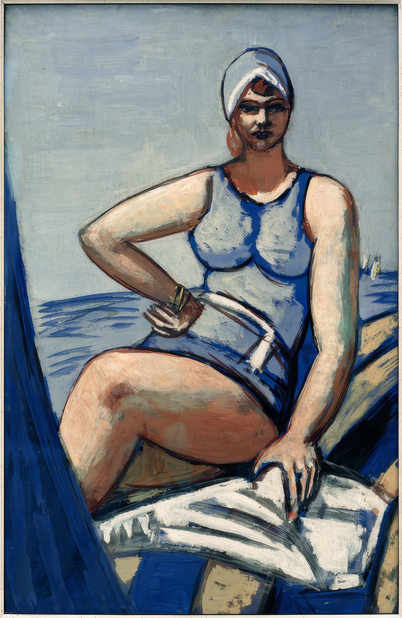 Quappi de azul no barco de Max Beckmann
