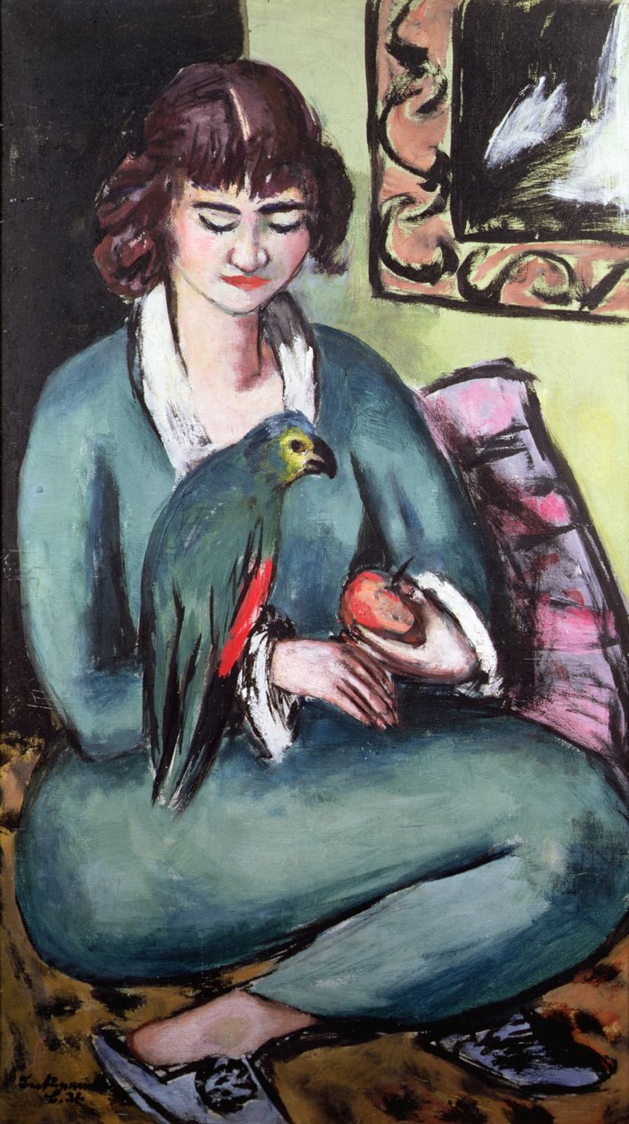 Quappie com um papagaio de Max Beckmann