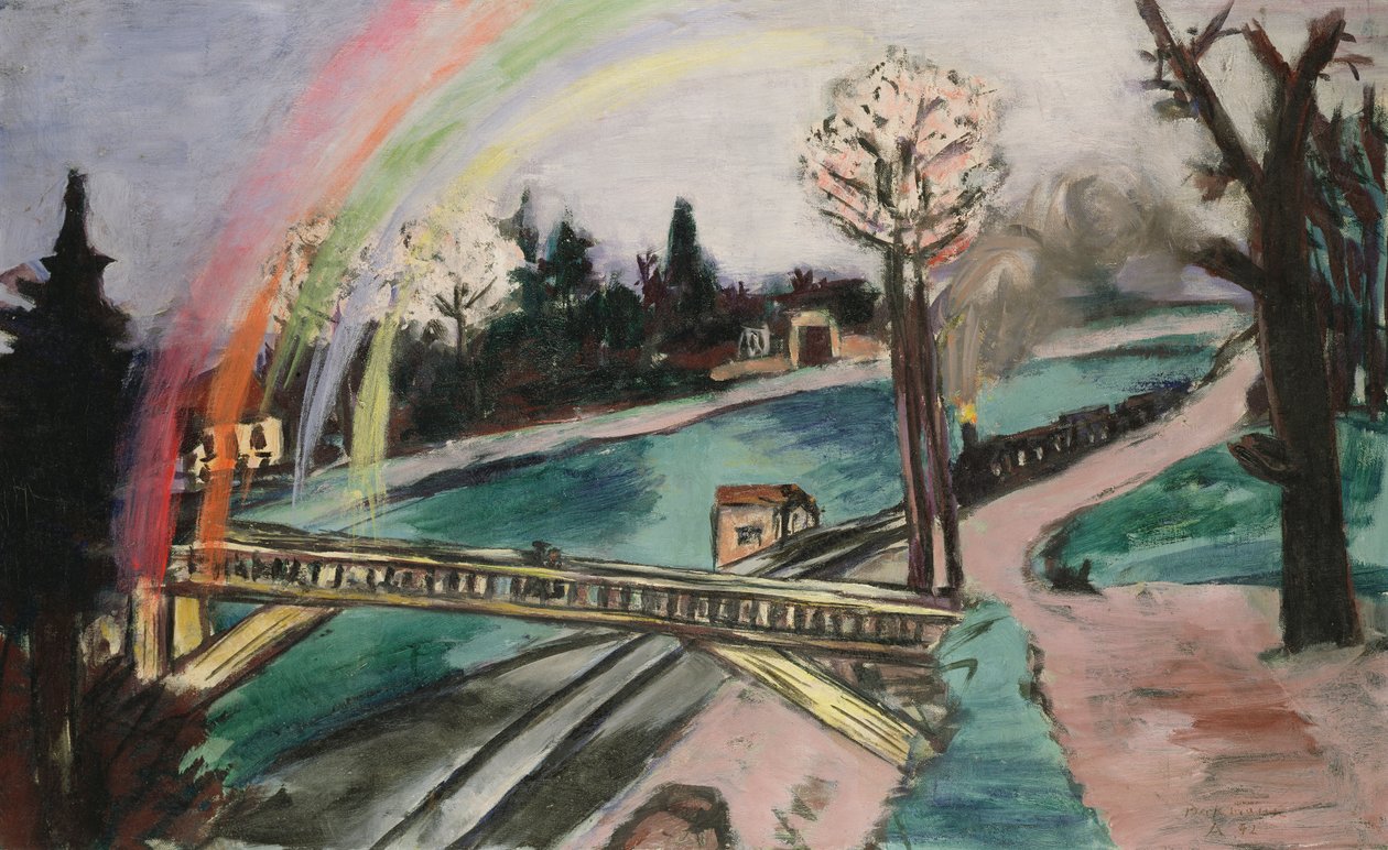 Ponte ferroviária e Arco-íris de Max Beckmann