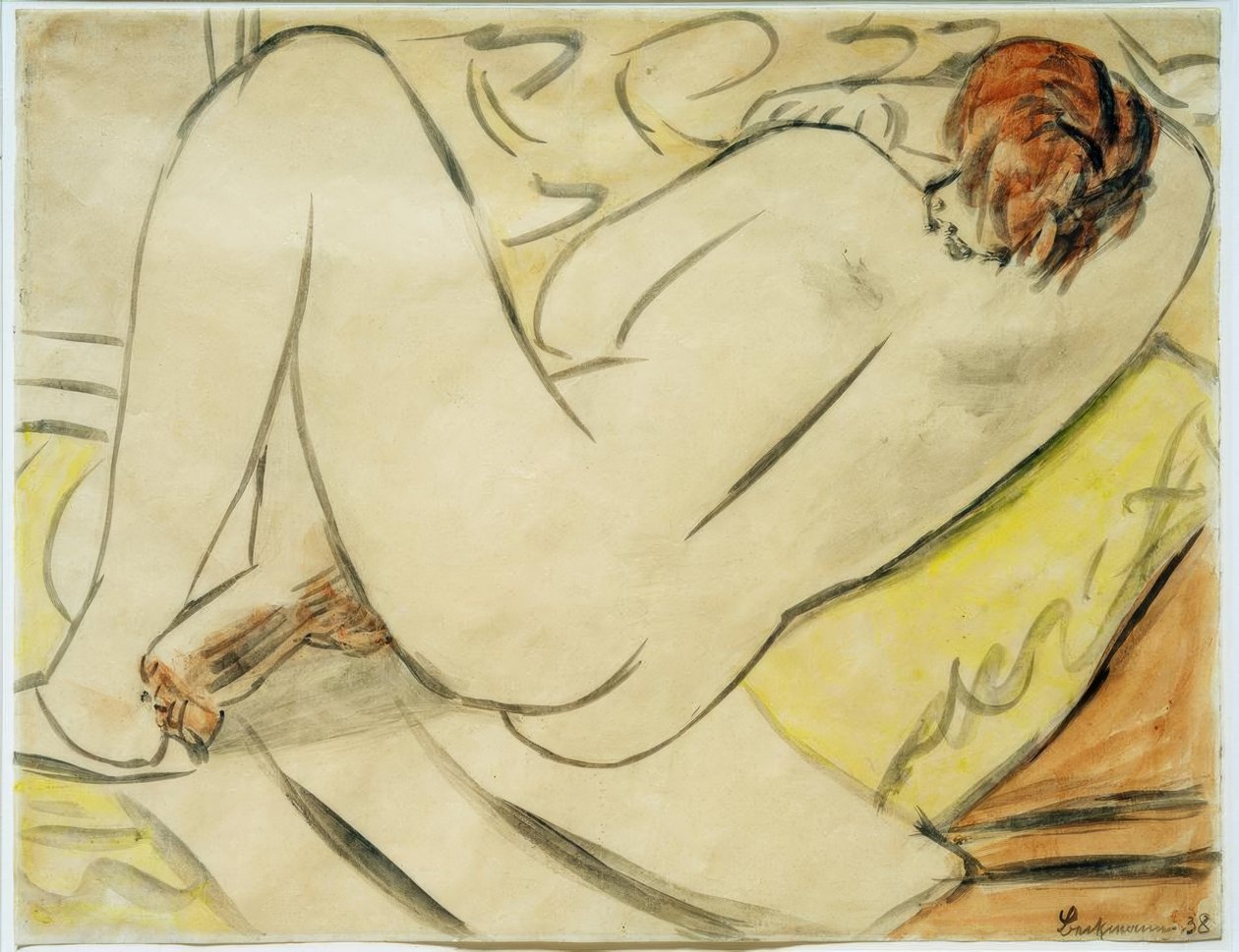 Supine nua, deitada de Max Beckmann