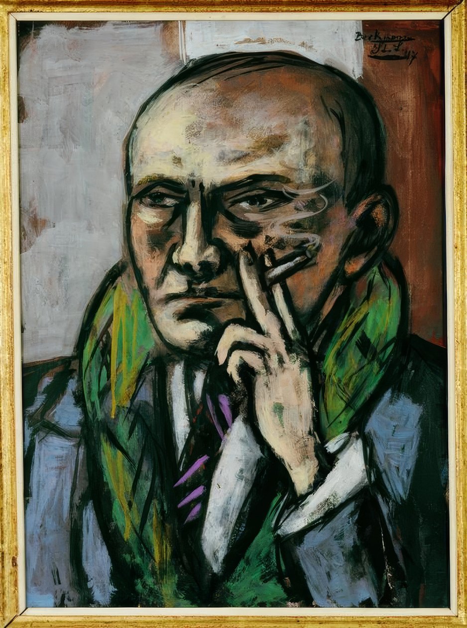 Auto-retrato com cigarro de Max Beckmann