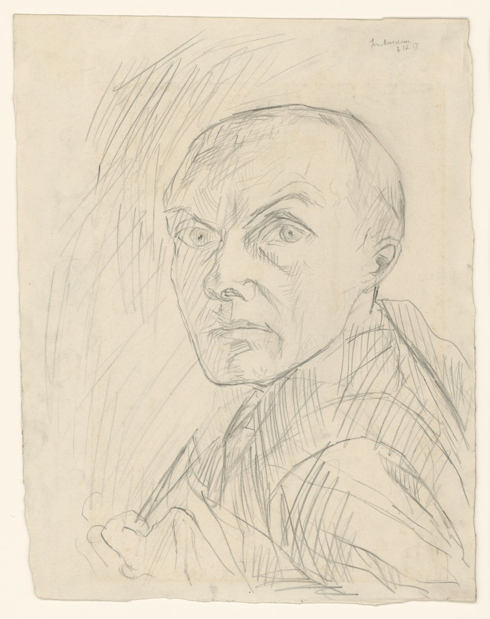 Auto-retrato de meio perfil para a esquerda de Max Beckmann