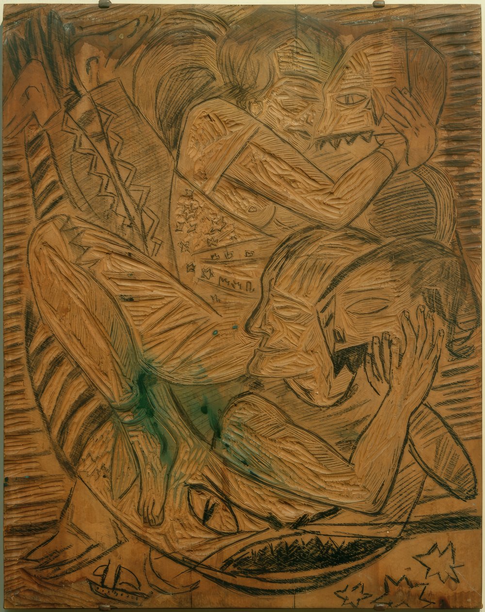 Auto-retrato com Naïla como artistas de circo de Max Beckmann