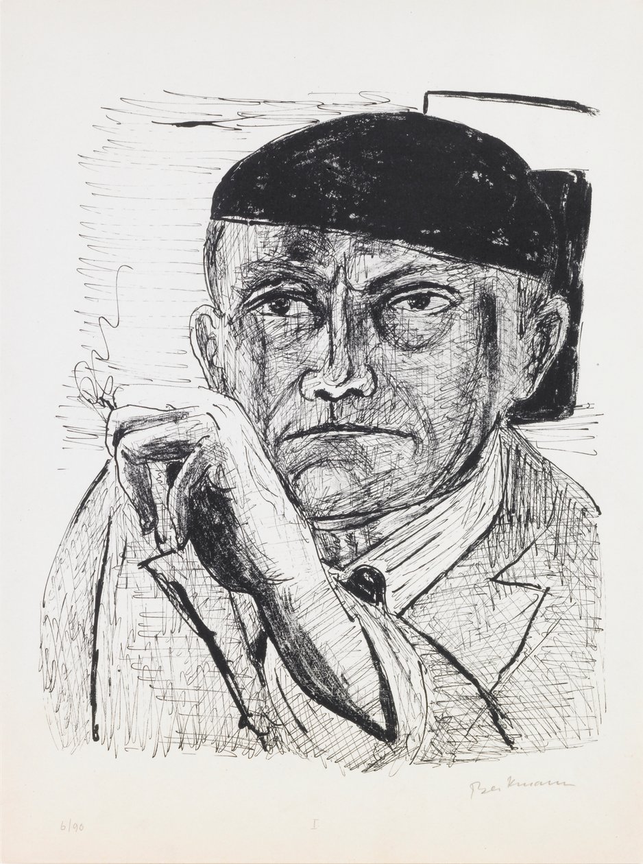 Auto-retrato, placa 1 do portfólio "Dia e Sonho". de Max Beckmann