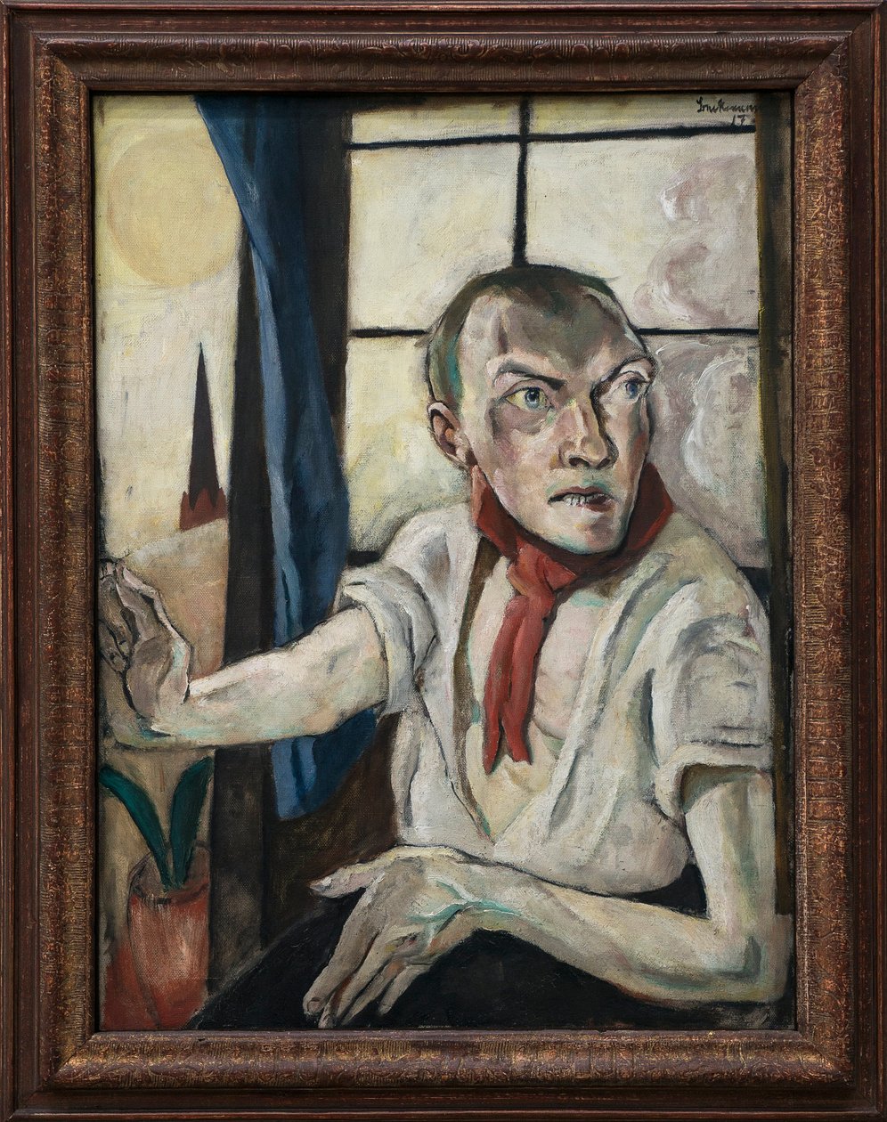 Auto-retrato com Lenço Vermelho de Max Beckmann
