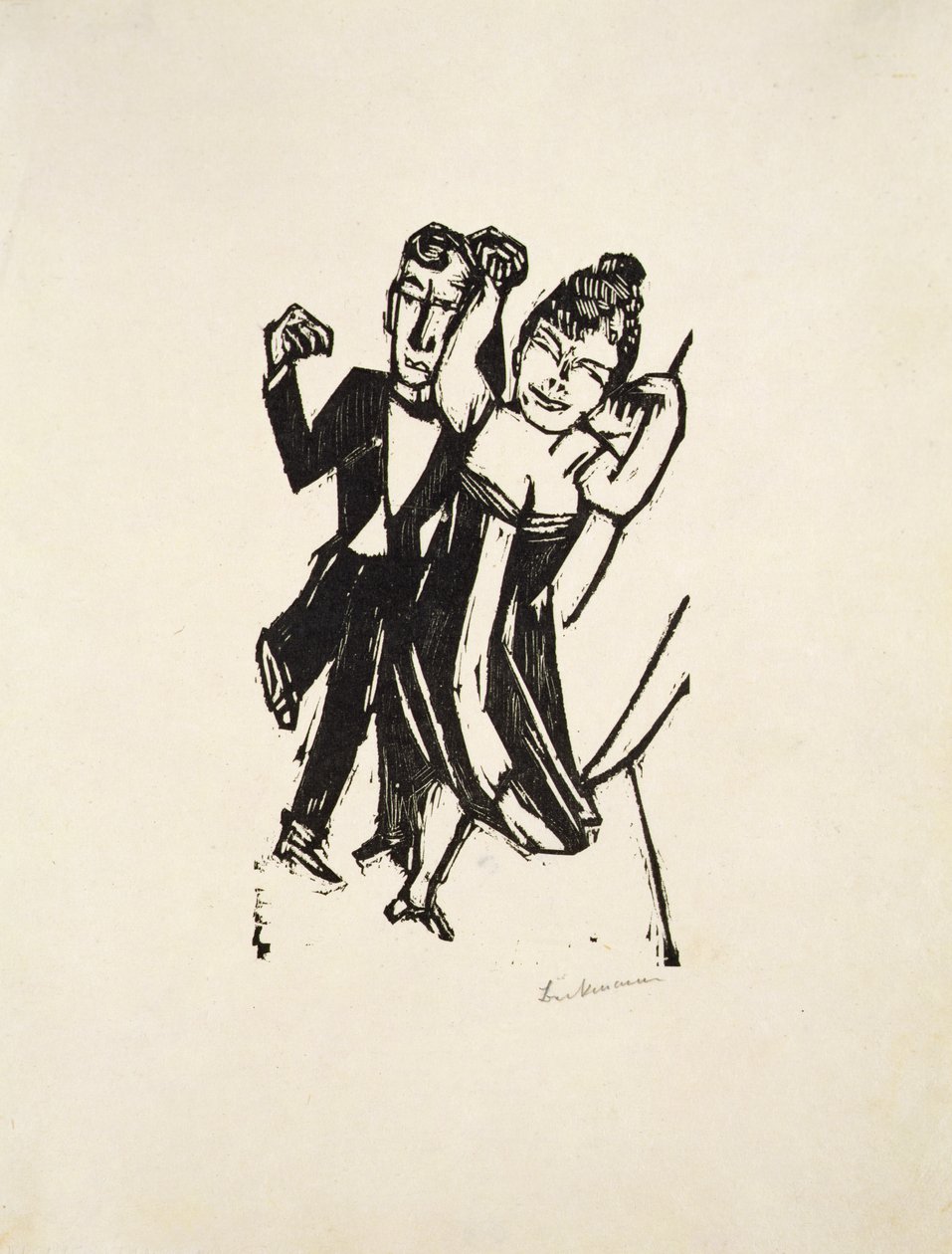 Pequeno Par de Dança (xilogravura) de Max Beckmann