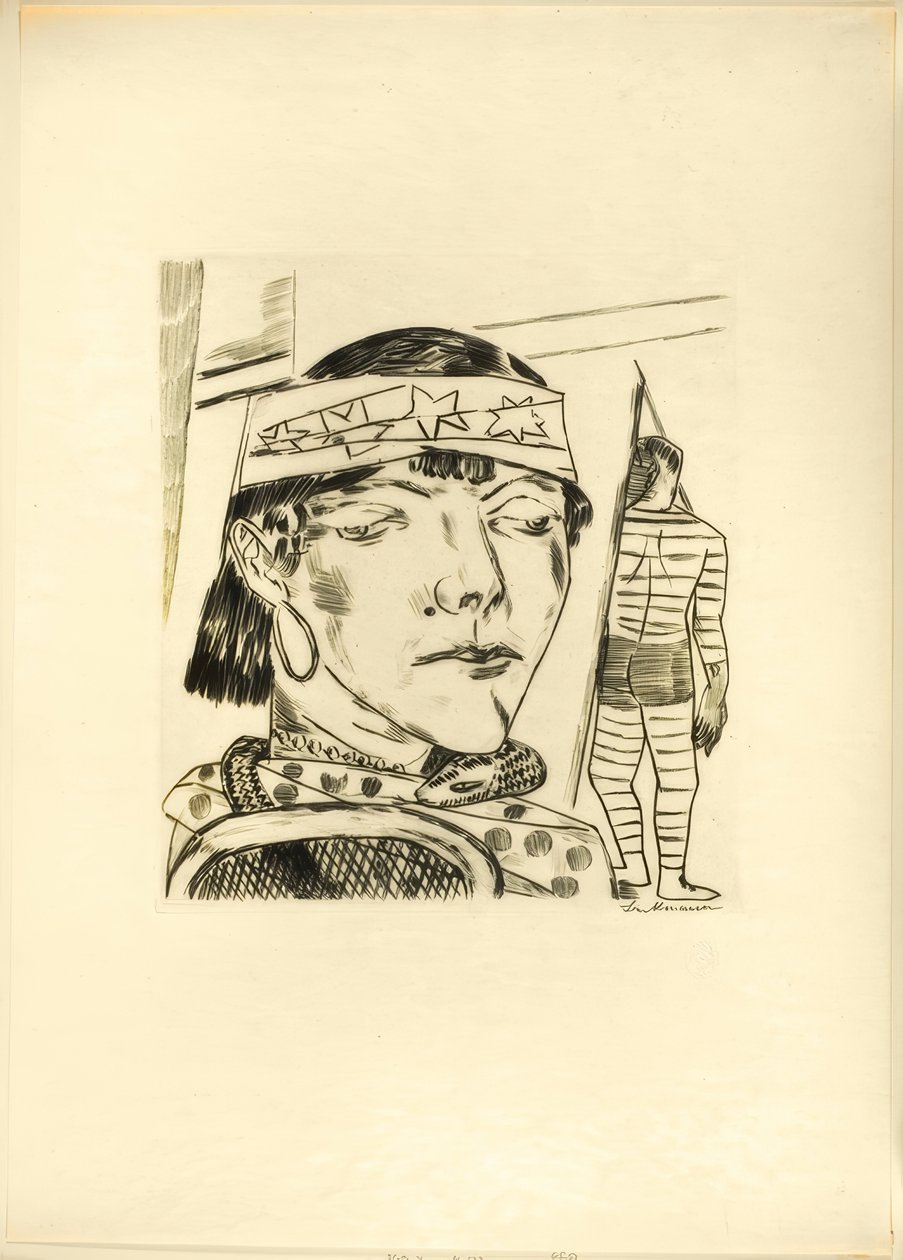 Snake Lade, placa dez de Jahrmarkt de Max Beckmann