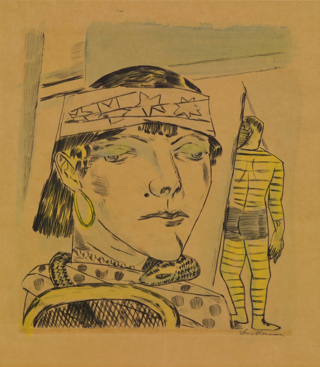 Schlangenfrau, von der Jahresmesse de Max Beckmann