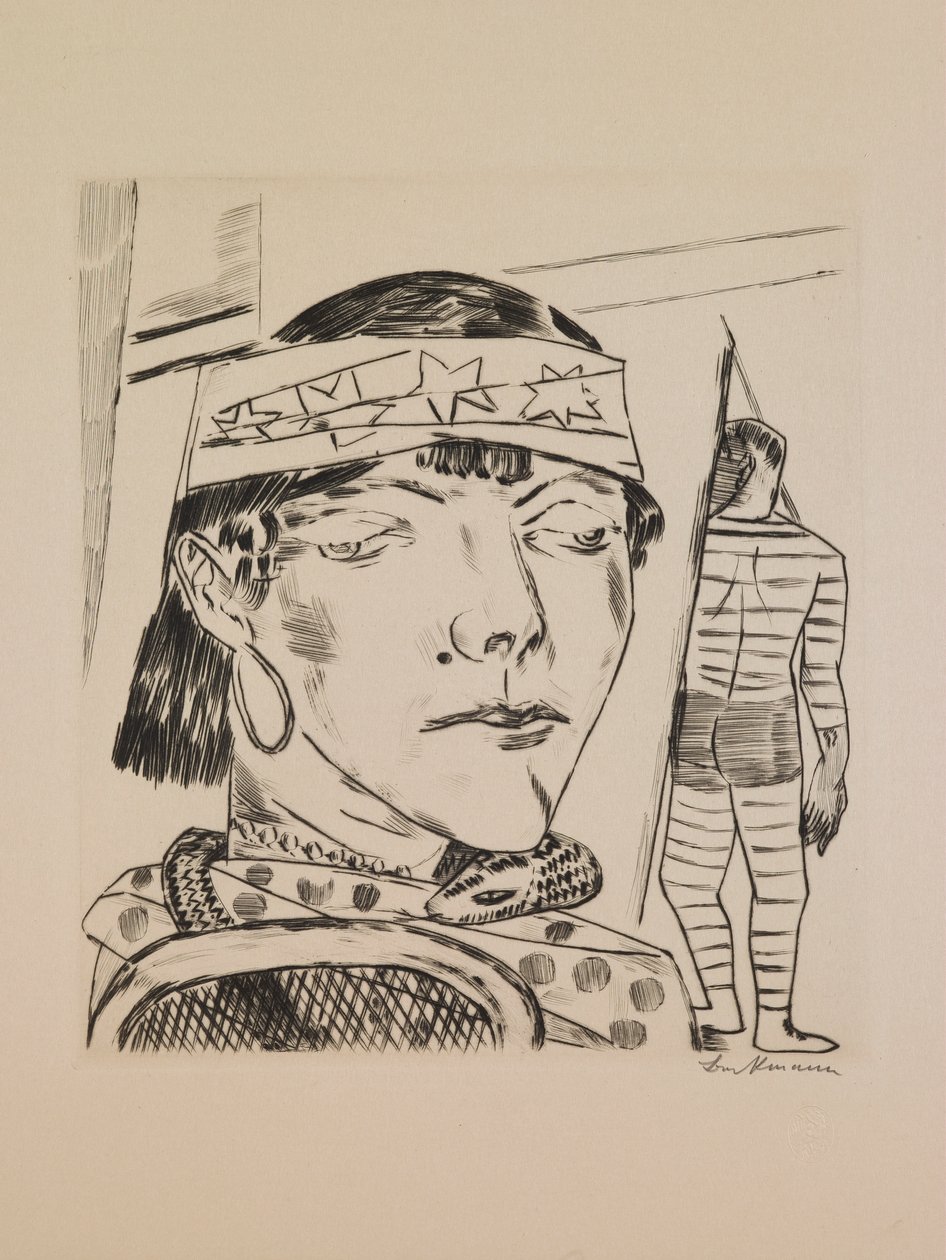 Snake Lady, prato 10 do portfólio "Feira Anual". de Max Beckmann