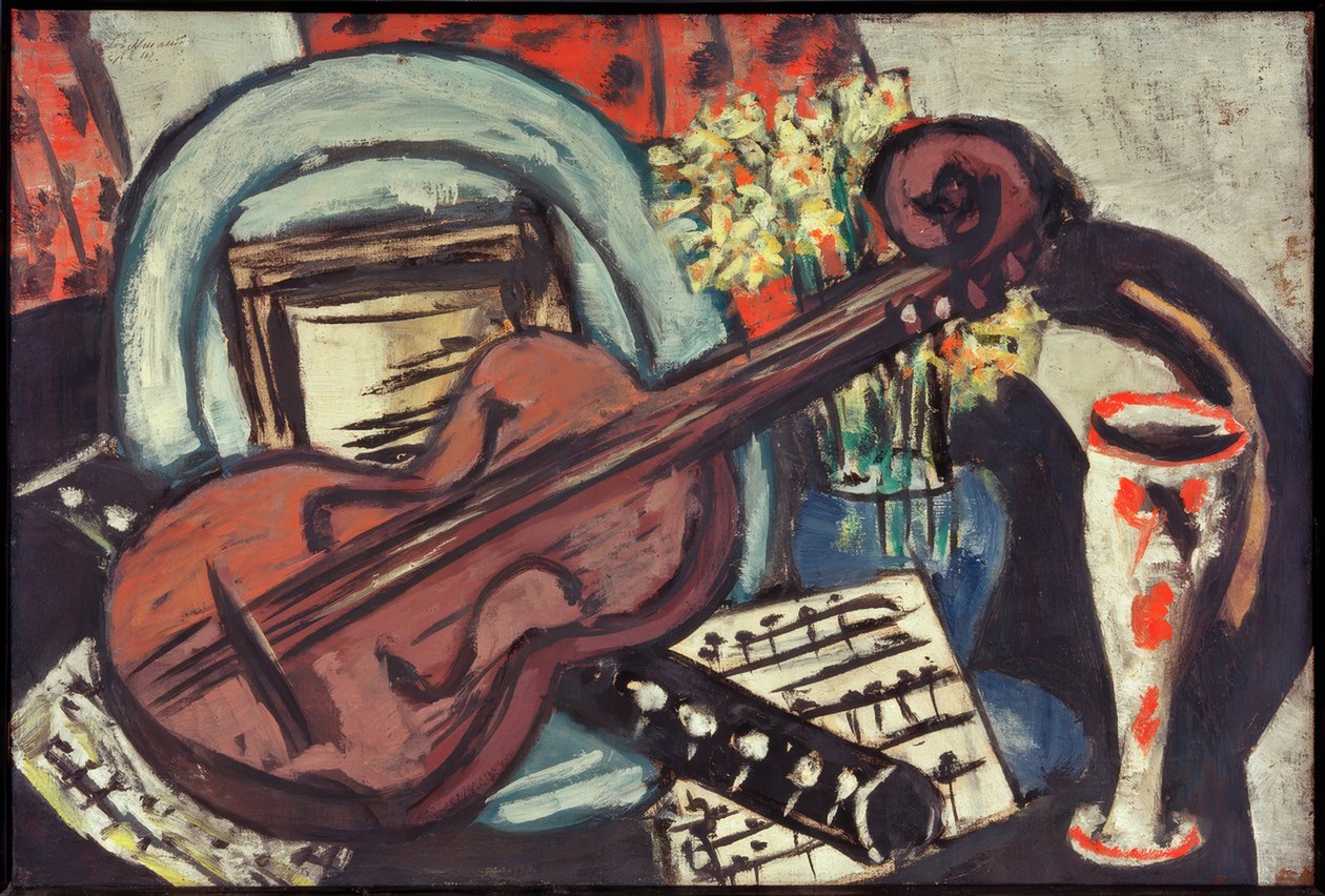 Natureza Morta com Violino e Flauta de Max Beckmann