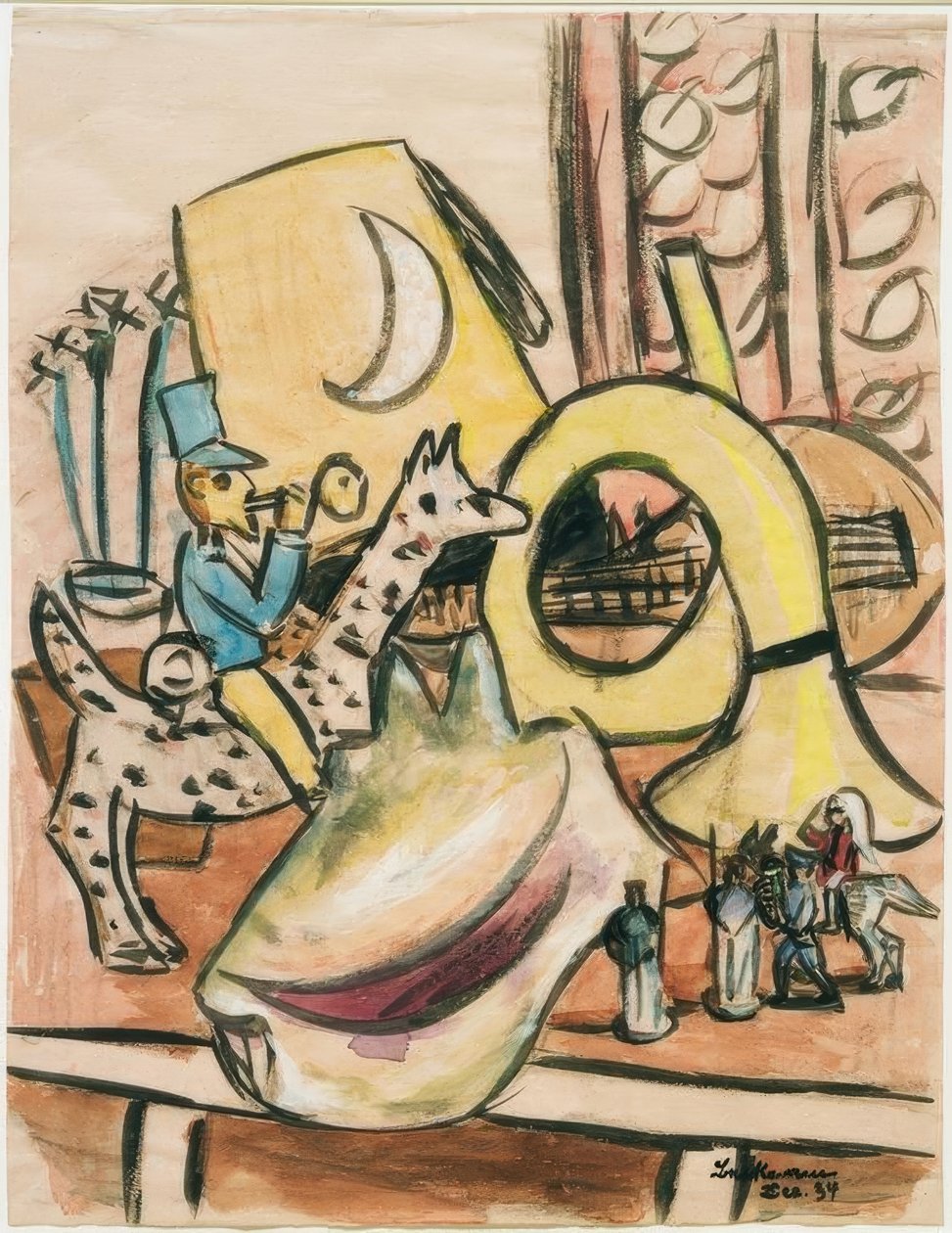 Natureza Morta com Brinquedos e Conchas de Max Beckmann