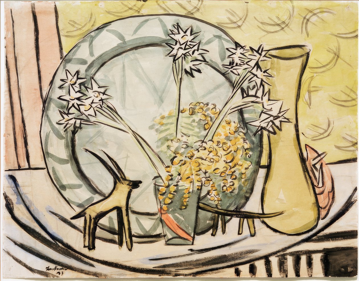 Natureza Morta com Capricórnio e Daffodils de Max Beckmann