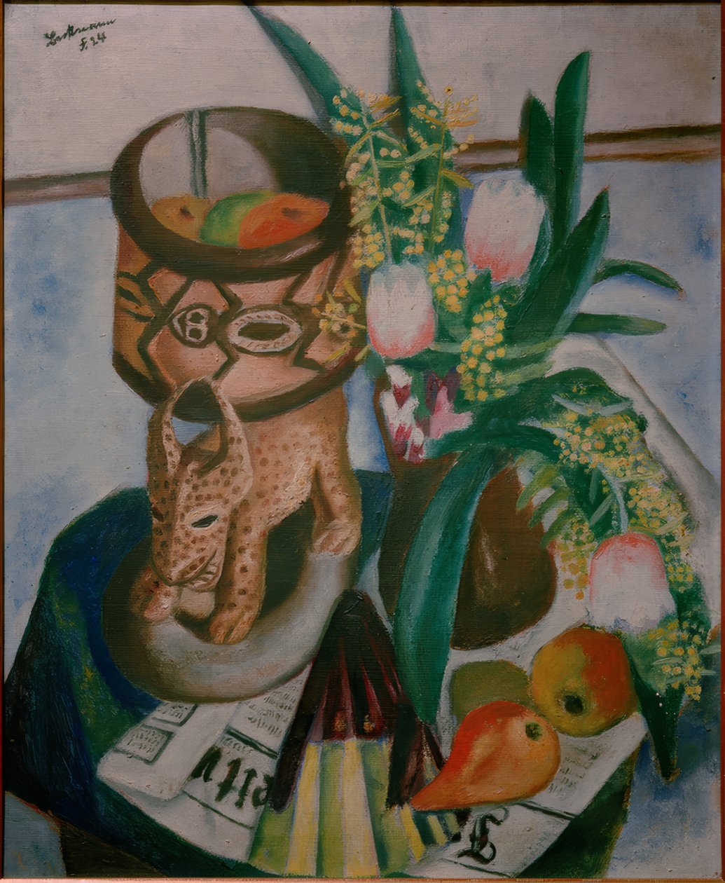 Natureza Morta com Escultura Africana de Max Beckmann