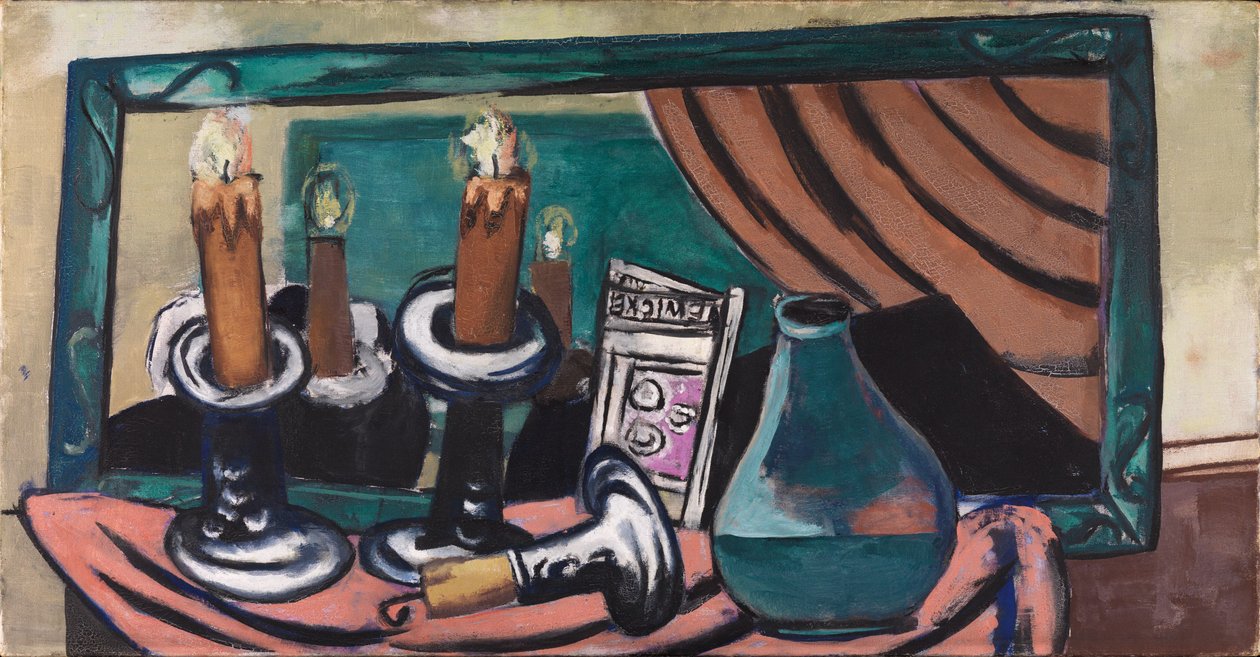 Natureza-morta com vela tombada de Max Beckmann