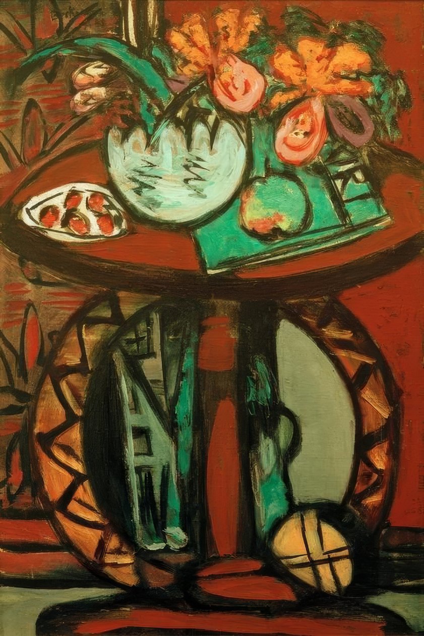 Natureza Morta com Orange Pink Orchids de Max Beckmann