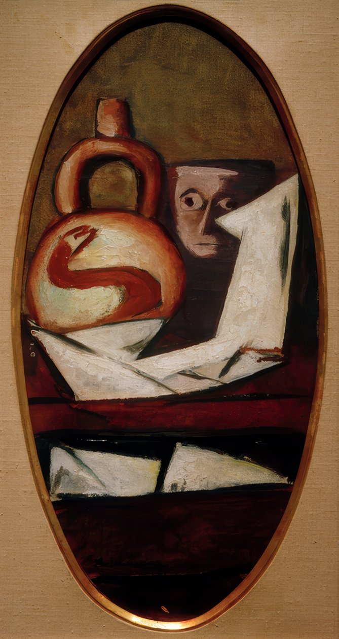 Natureza Morta com Figura Mexicana de Max Beckmann