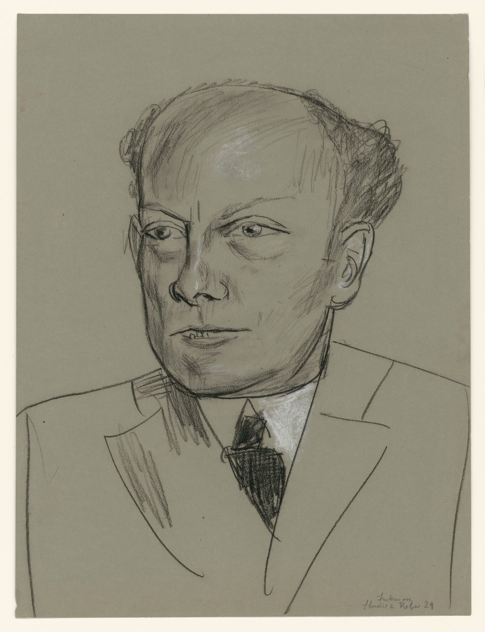 Estudo sobre o retrato de Gottlieb Friedrich Reber (cabeça) de Max Beckmann