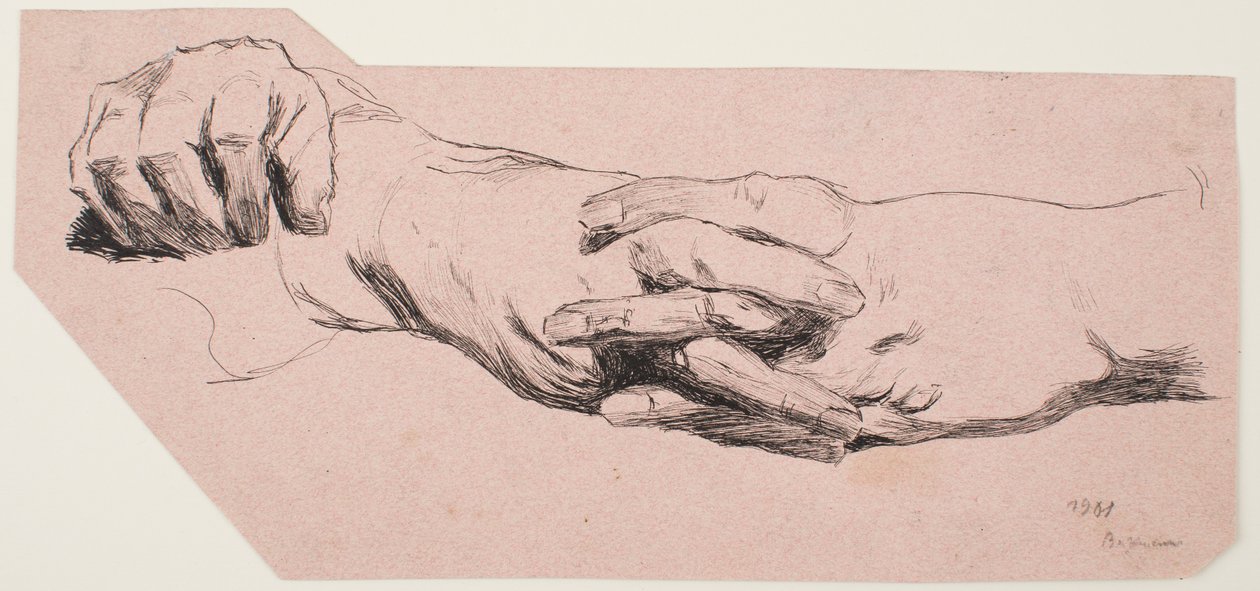 Estudo das mãos de Max Beckmann