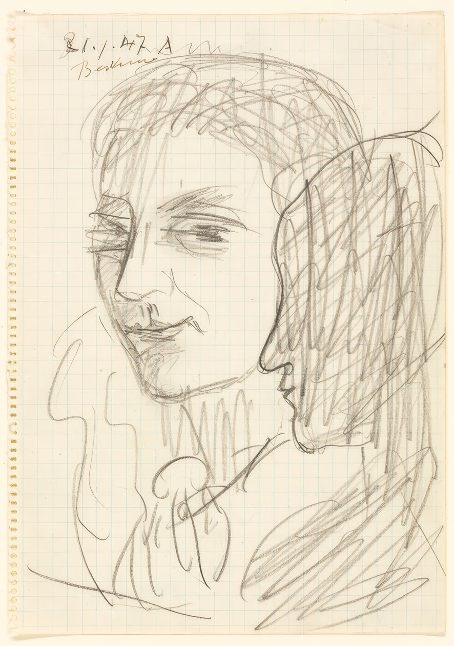 Estudo de Duas Cabeças de Max Beckmann