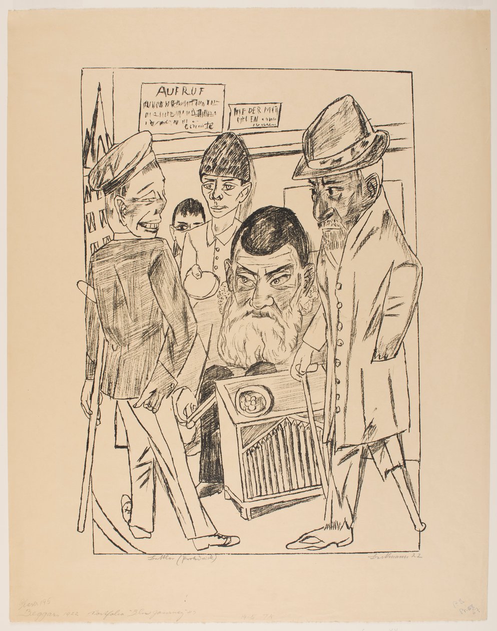 The Beggars, placa 7 da série "Trip to Berlin 1922" de Max Beckmann