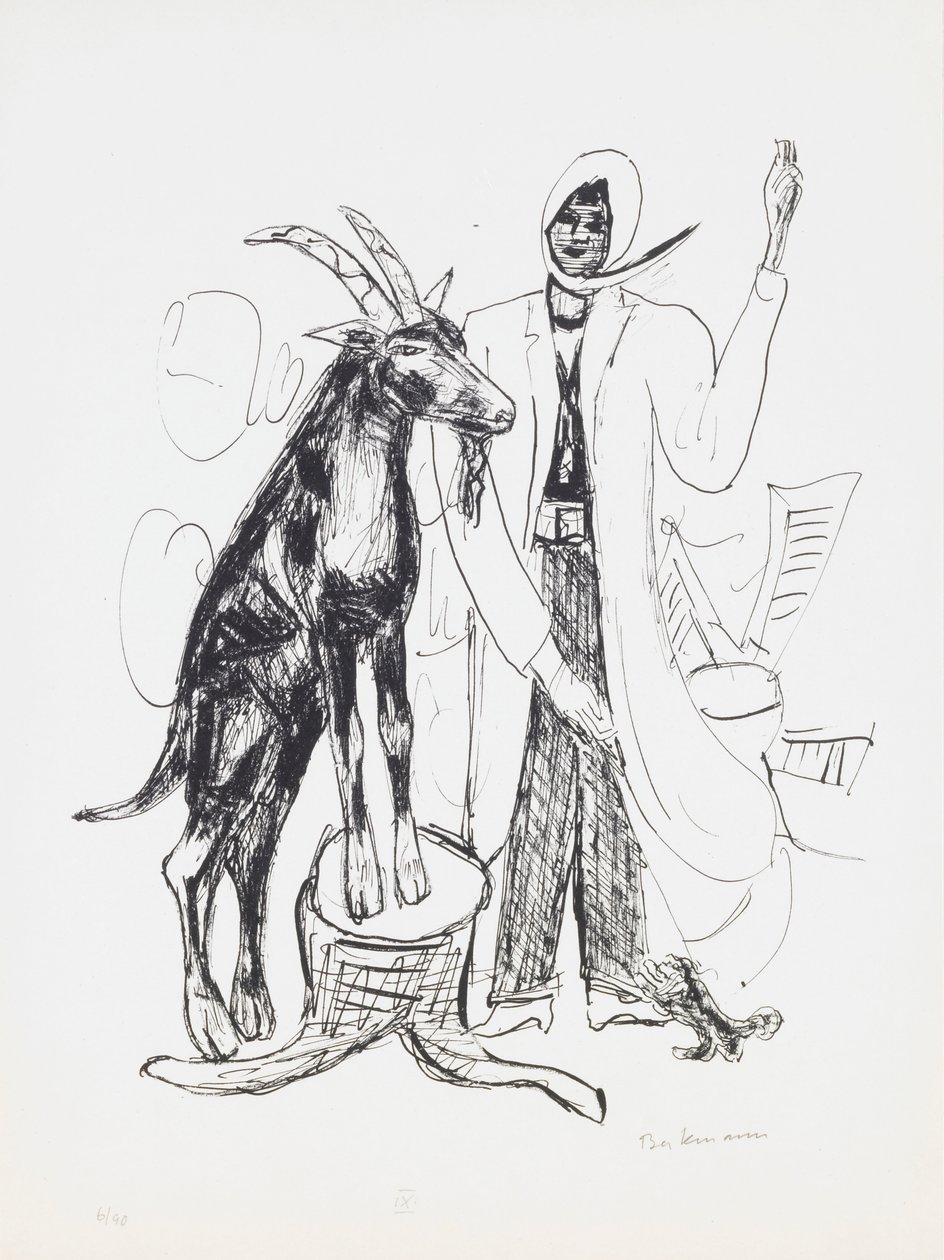 O Buck, prato 9 do portfólio "Day and Dream" (Dia e Sonho) de Max Beckmann