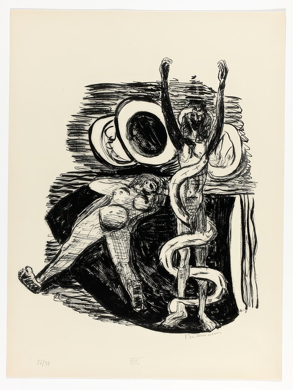 A Queda do Homem, prato 14 do Dia e do Sonho de Max Beckmann