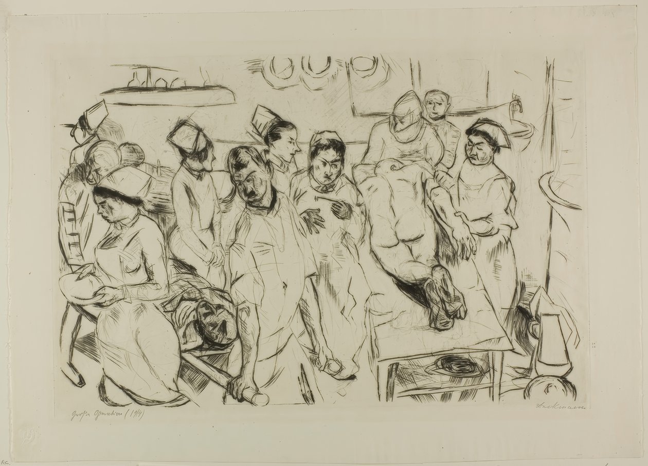 A Grande Operação, placa dezoito de Gesichter de Max Beckmann