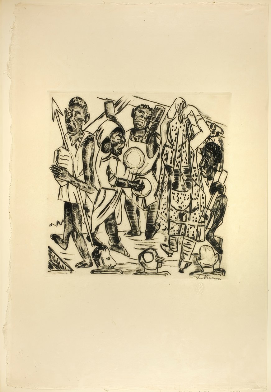 A Dança Negra, placa nove de Jahrmarkt de Max Beckmann
