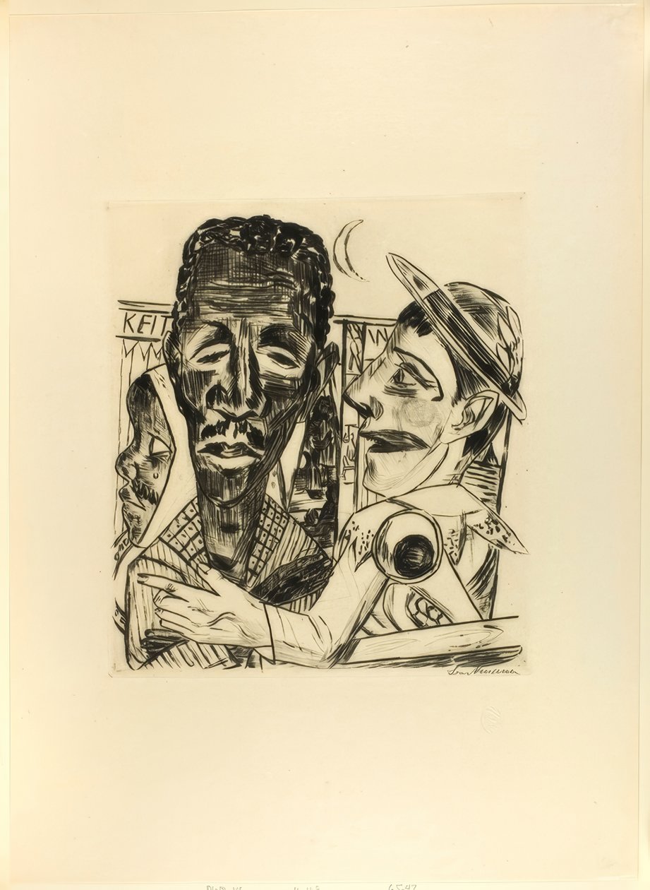 O Negro, placa seis de Jahrmarkt de Max Beckmann