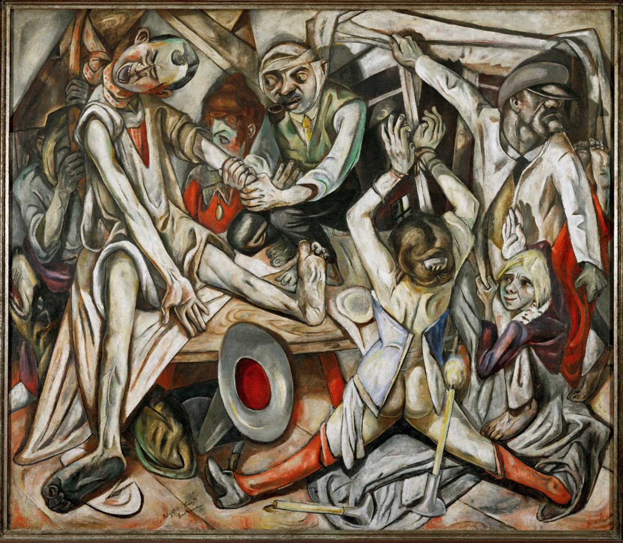A Noite (óleo sobre tela) de Max Beckmann