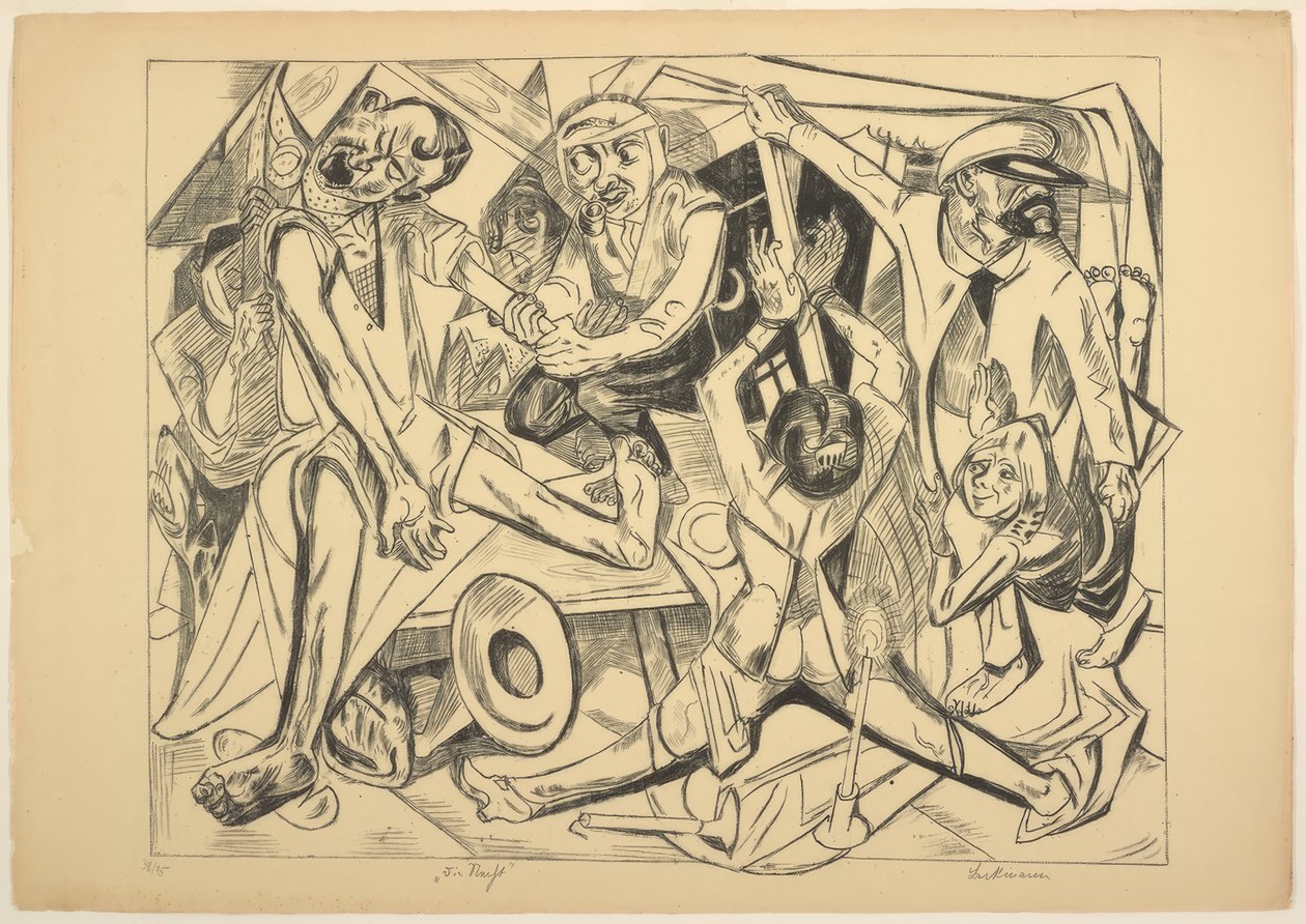 A Noite, prato sete de Die Hölle de Max Beckmann
