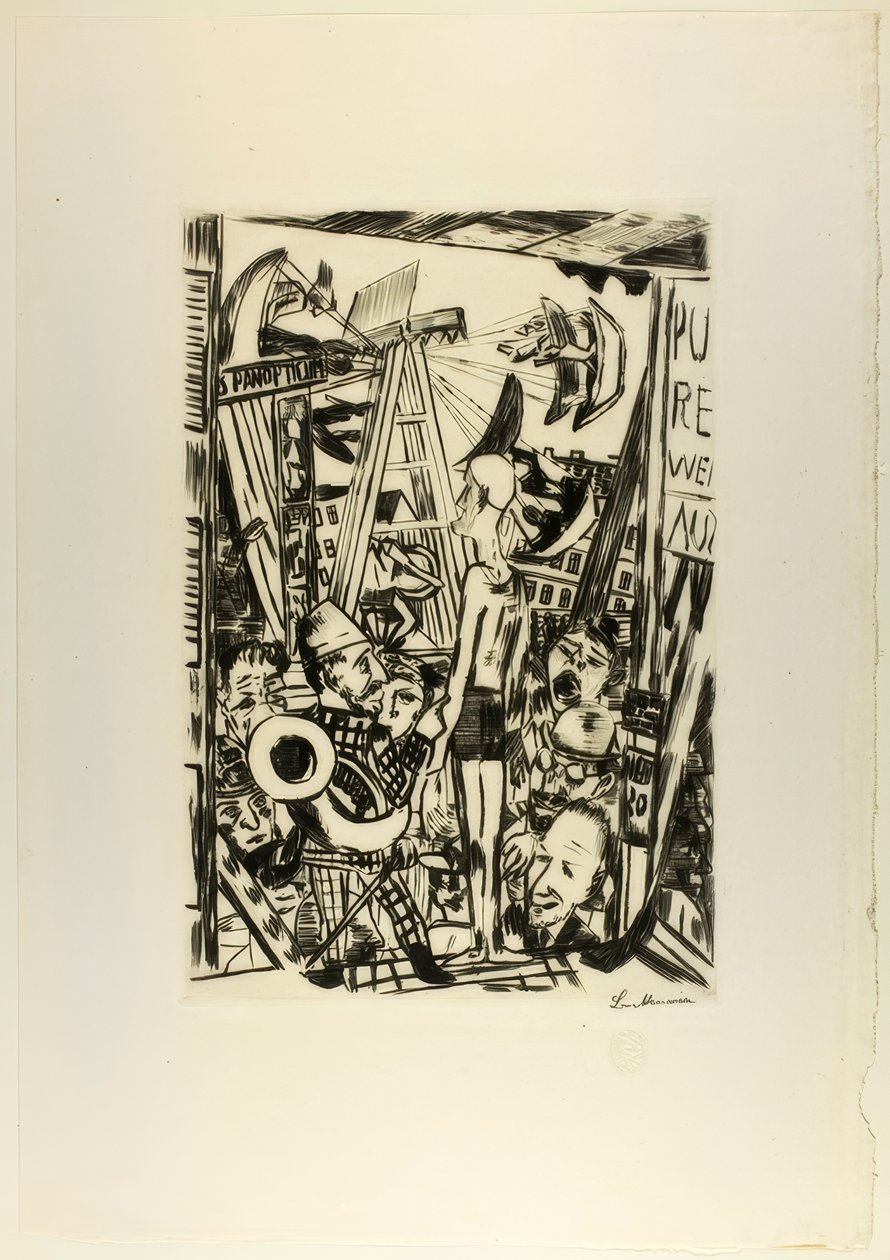 The Tall Man, placa cinco de Jahrmarkt de Max Beckmann