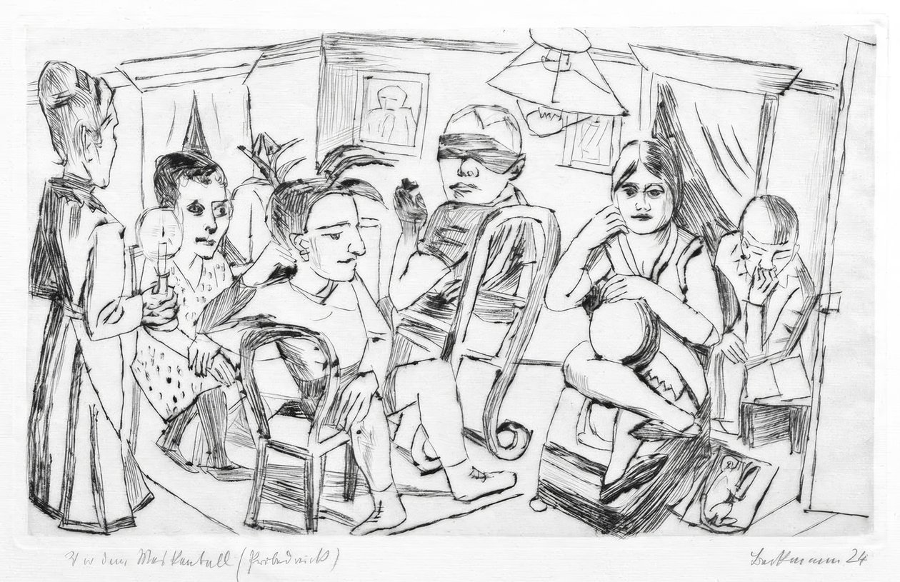 Antes da bola mascarada de Max Beckmann