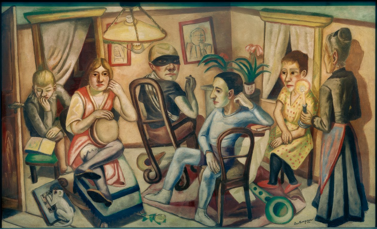 Antes da bola mascarada de Max Beckmann