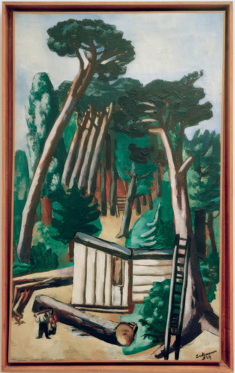 Paisagem florestal com lenhadores de Max Beckmann
