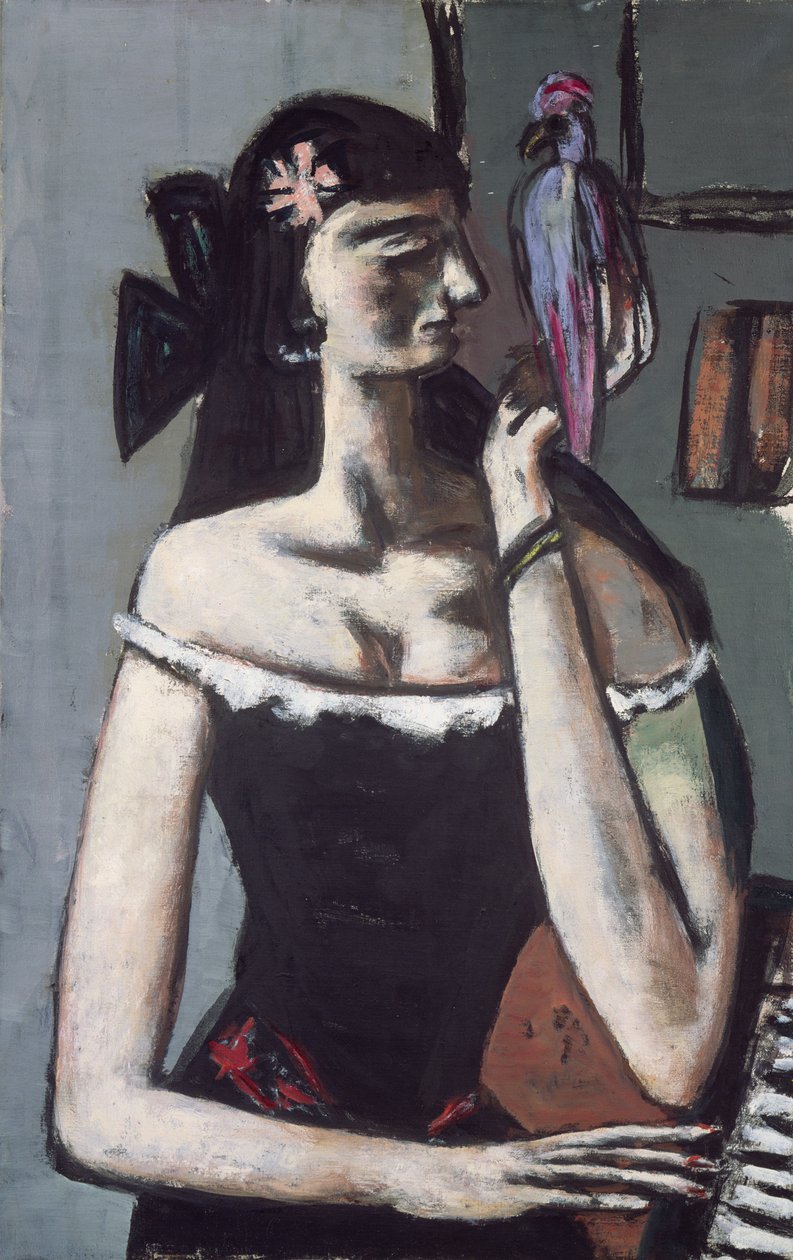Mulher com um papagaio de Max Beckmann