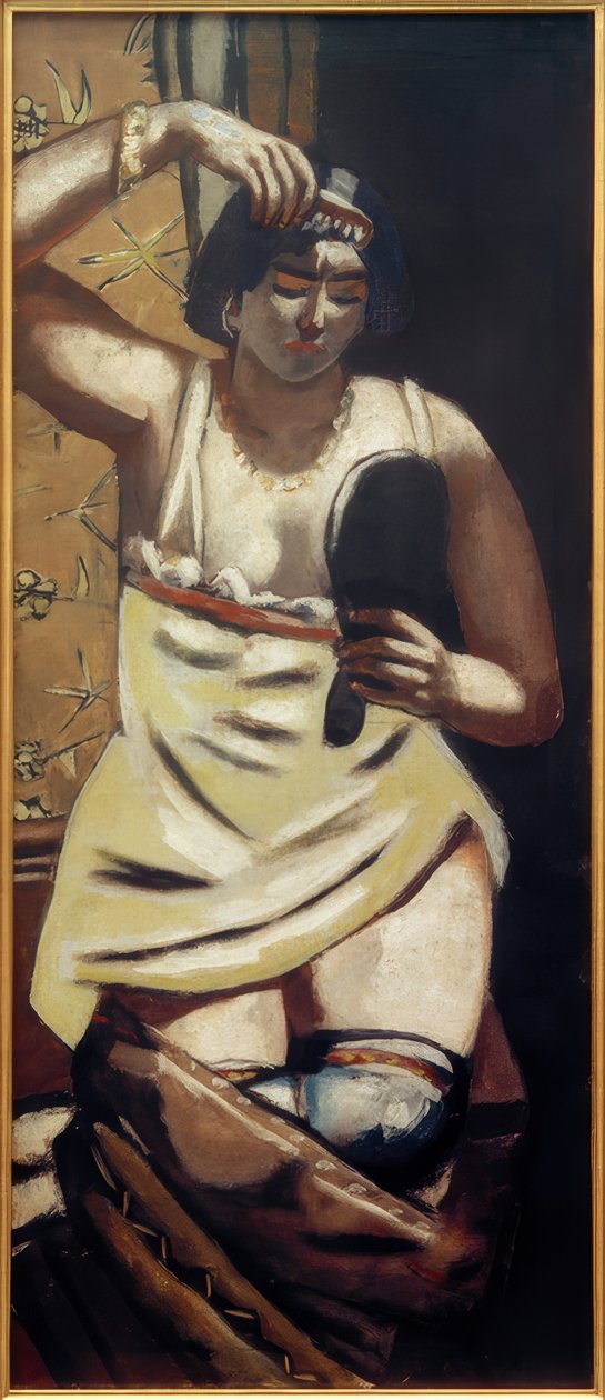 Mulher cigana, nua com espelho de Max Beckmann