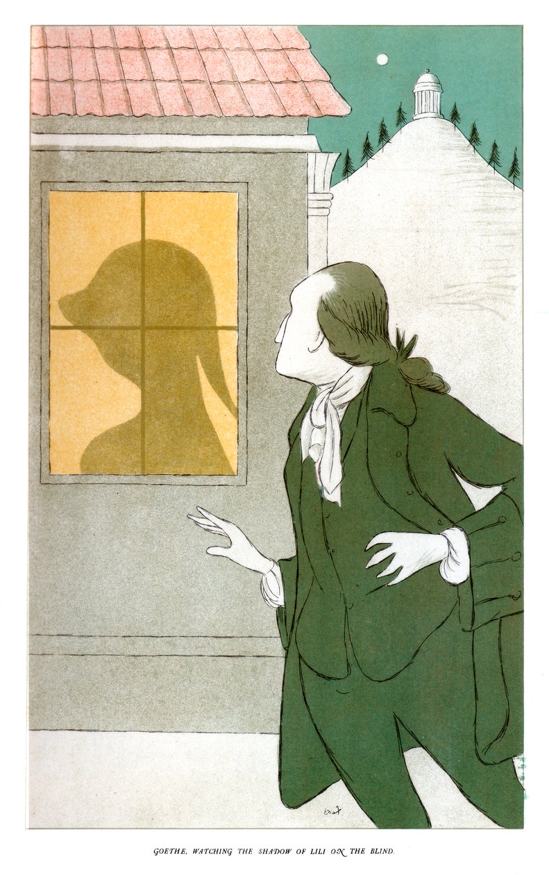 Goethe Observando a sombra de Lili às cegas, 1904 de Henry Maximilian Beerbohm