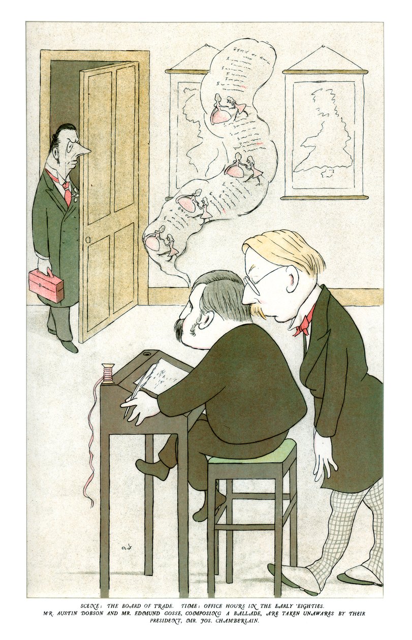 Austin Dobson e Edmund Gosse compondo uma balada, 1904 de Henry Maximilian Beerbohm