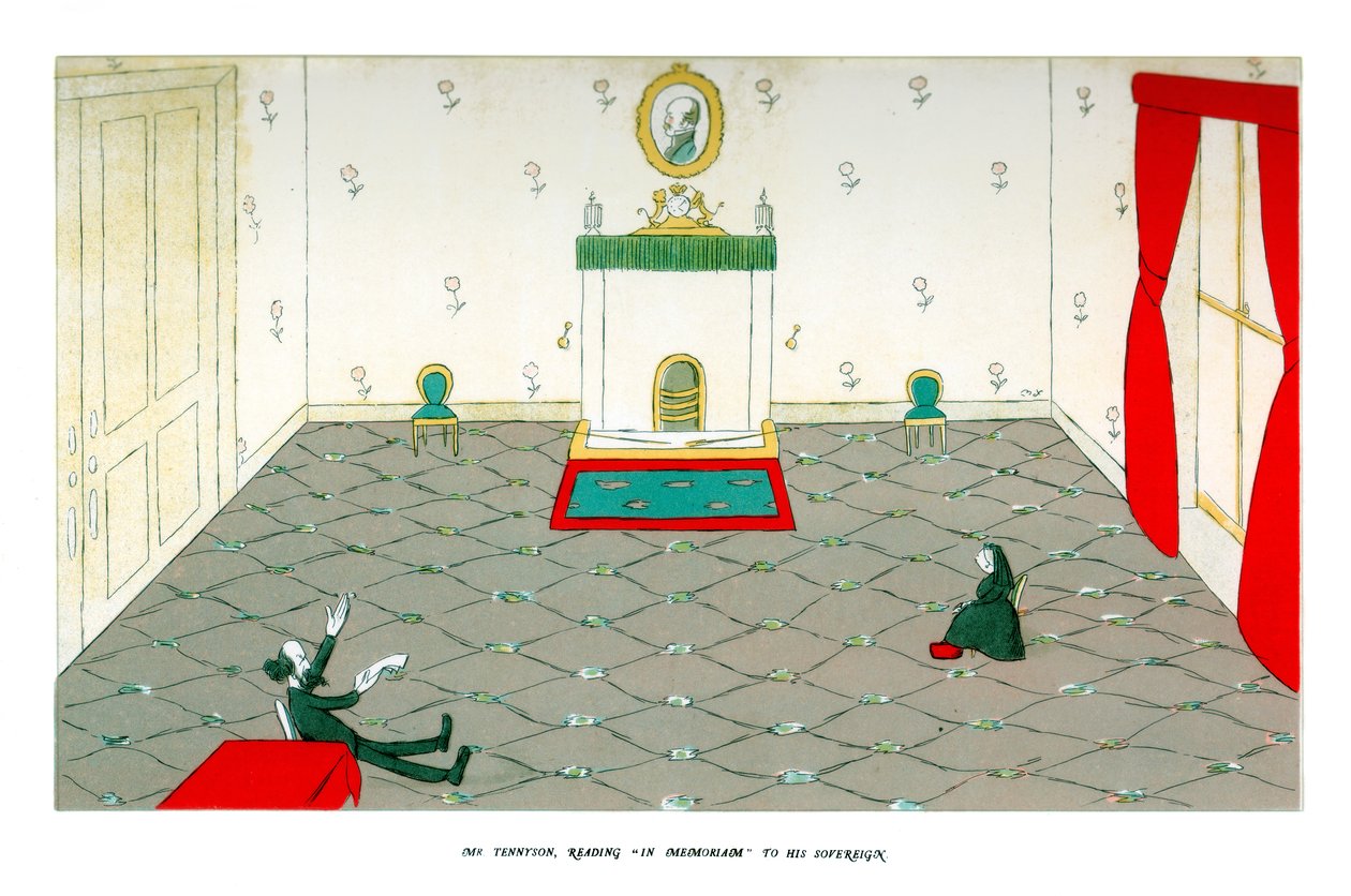 Sr. Tennyson, Reading In Memoriam to Sovereign, 1904. de Henry Maximilian Beerbohm
