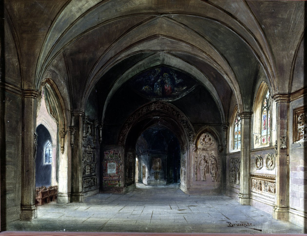 Decoração para "Die Meistersinger" ou "Les maitres singteurs de Nuremberg", ópera de Richard Wagner. Cenografia de Bruckner, Acto I. Museu Wagner Bayreuth. de Max Bruckner