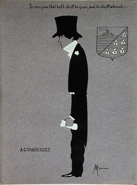 Caricatura de Alfred Gwynne Vanderbilt (1877-1915), de 