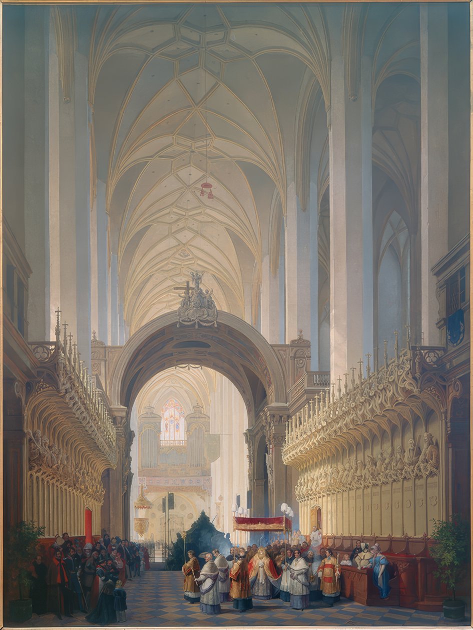 O interior da Frauenkirche de Munique de Max Emanuel Ainmiller